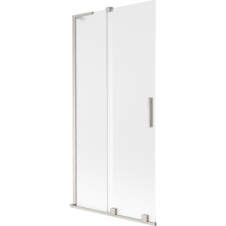 Mexen Velar L Badewannenparavent 2-flüglig Schiebetür 95 x 150 cm, mattiert, gebürstetes Nickel - 896-095-003-31-97