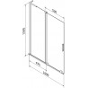 Mexen Velar L Badewannenabtrennung 2-flügelig Schiebbar 100 x 150 cm, matt, chrom - 896-100-003-31-01