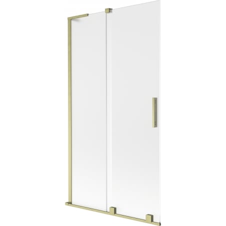 Mexen Velar L Duschwand für Badewanne, 2-flügelig, verschiebbar 100 x 150 cm, matt, gold gebürstet - 896-100-003-31-55