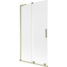 Mexen Velar L Duschwand für Badewanne, 2-flügelig, verschiebbar 100 x 150 cm, matt, gold gebürstet - 896-100-003-31-55