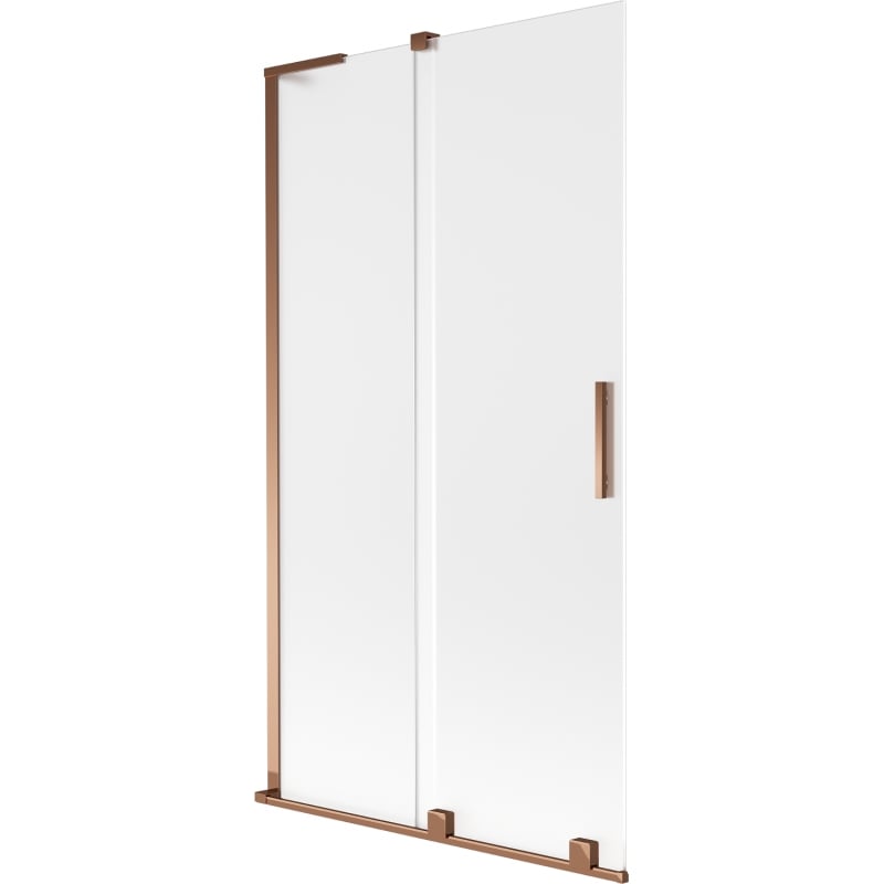 Mexen Velar L Badewannenabtrennung 2-flügelig verschiebbar 100 x 150 cm, satiniert, Roségold - 896-100-003-31-60