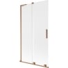 Mexen Velar L Wannentrennwand 2-flügelig verschiebbar 100 x 150 cm, matt, gebürstetes Kupfer - 896-100-003-31-65