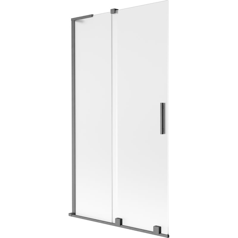 Mexen Velar L Badewannenaufsatz 2-flüglig verschiebbar 100 x 150 cm, matt, gun grau gebürstet - 896-100-003-31-66