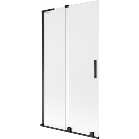 Mexen Velar L Duschtrennwand, 2-flügelig, Schiebetür 100 x 150 cm, satiniert, schwarz - 896-100-003-31-70