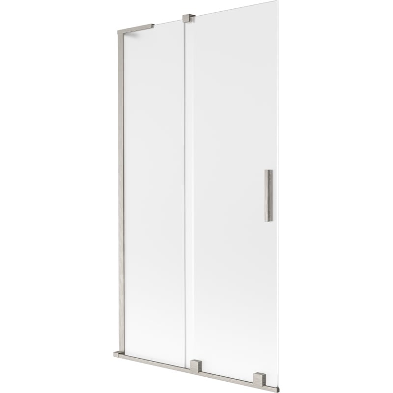 Mexen Velar L Badewannenwand 2-flügelig verschiebbar 100 x 150 cm, matt, gebürsteter Nickel - 896-100-003-31-97