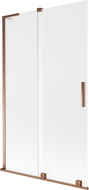 Mexen Velar L Badewannenabtrennung 2-flügelig verschiebbar 110 x 150 cm, matt, Roségold - 896-110-003-31-60