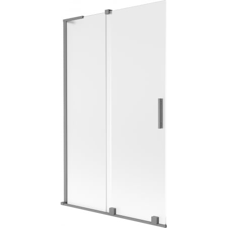 Mexen Velar L Badewannenfaltwand, 2-flügelig, verschiebbar, 110 x 150 cm, Frost, Gun Metal - 896-110-003-31-95