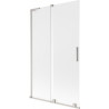Mexen Velar L Badewannenwand 2-flügelig verschiebbar 110 x 150 cm, matt, gebürsteter Nickel - 896-110-003-31-97