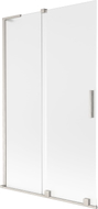 Mexen Velar L Badewannenwand 2-flügelig verschiebbar 110 x 150 cm, matt, gebürsteter Nickel - 896-110-003-31-97