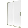 Mexen Velar L Badewannenabtrennung 2-flügelig verschiebbar 120 x 150 cm, matt, gold - 896-120-003-31-50