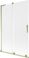 Mexen Velar L Badewannenabtrennung 2-flügelig verschiebbar 120 x 150 cm, matt, gold - 896-120-003-31-50