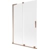 Mexen Velar L Badewannenfaltwand 2-flügelig verschiebbar 120 x 150 cm, Mattglas, Roségold - 896-120-003-31-60