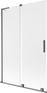 Mexen Velar L Badewannenabtrennung 2-flügelig verschiebbar 120 x 150 cm, matt, gun gray gebürstet - 896-120-003-31-66