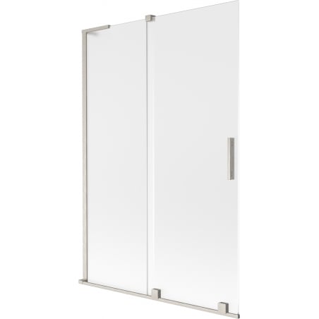 Mexen Velar L Badewannenwand 2-flügelig verschiebbar 120 x 150 cm, Milchglas, gebürstetes Nickel - 896-120-003-31-97