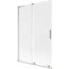 Mexen Velar L Badewannenwand 2-flügelig verschiebbar 120 x 150 cm, Milchglas, gebürstetes Nickel - 896-120-003-31-97