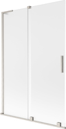 Mexen Velar L Badewannenwand 2-flügelig verschiebbar 120 x 150 cm, Milchglas, gebürstetes Nickel - 896-120-003-31-97