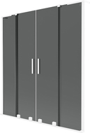 Mexen Velar L Duo Badewannenfaltwand 2-flügelig schiebbar 150 x 150 cm, Graphit, Weiß - 896-150-003-42-20