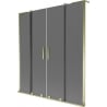 Mexen Velar L Duo Badewannenfaltwand 2-flügelig, verschiebbar 150 x 150 cm, grafit, gold - 896-150-003-42-50