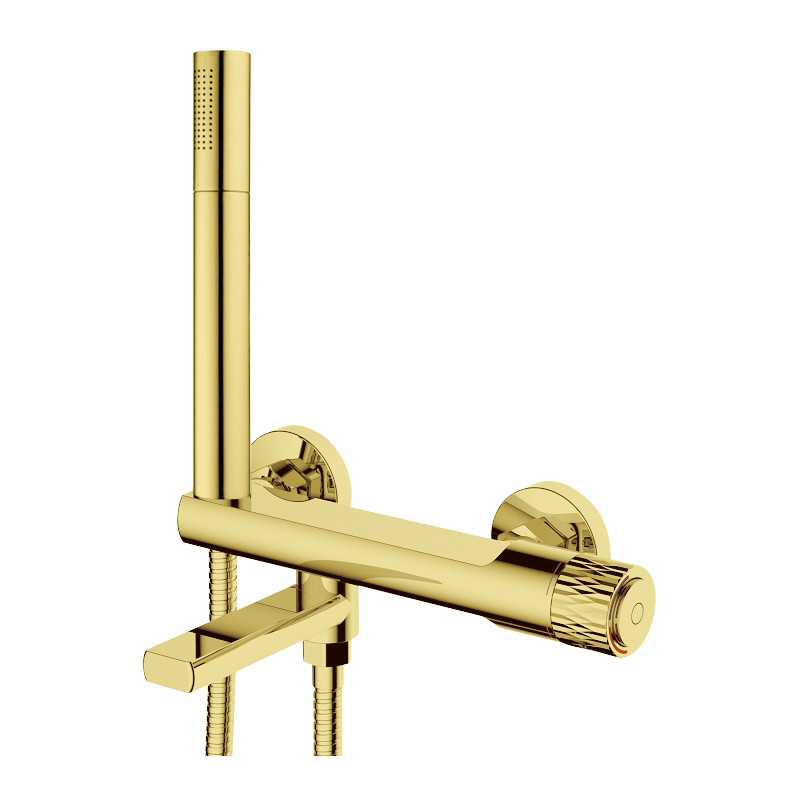 Mexen Diamond Badewannenarmatur mit Duschset, gold - 71530-50