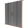 Mexen Velar L Duo Badewannenfaltwand 2-teilig verschiebbar 150 x 150 cm, Graphit, gebürstetes Kupfer - 896-150-003-42-65