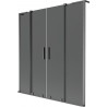 Mexen Velar L Duo Badewannenfaltwand 2-flügelig, verschiebbar 150 x 150 cm, Graphit, gebürstetes Gun Gray - 896-150-003-42-66