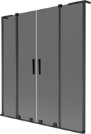 Mexen Velar L Duo, 2-flügelige verschiebbare Badewannenwand 150 x 150 cm, Graphit, Schwarz - 896-150-003-42-70