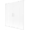 Mexen Velar L Duo Badewannenwand 2-flügelig verschiebbar 150 x 150 cm, mattiert, weiß - 896-150-003-32-20