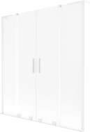 Mexen Velar L Duo Badewannenwand 2-flügelig verschiebbar 150 x 150 cm, mattiert, weiß - 896-150-003-32-20