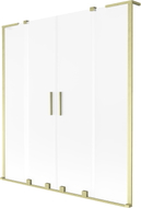 Mexen Velar L Duo Badewannenwand 2-flügelig verschiebbar 150 x 150 cm, Mattglas, gebürstetes Gold - 896-150-003-32-55