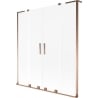 Mexen Velar L Duo 2-flügelige, verschiebbare Badewannenabtrennung 150 x 150 cm, Milchglas, Roségold - 896-150-003-32-60