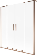 Mexen Velar L Duo 2-flügelige, verschiebbare Badewannenabtrennung 150 x 150 cm, Milchglas, Roségold - 896-150-003-32-60