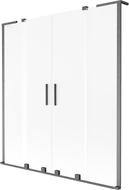 Mexen Velar L Duo Duschfaltwand 2-flügelig verschiebbar 150 x 150 cm, matt, gun grau gebürstet - 896-150-003-32-66