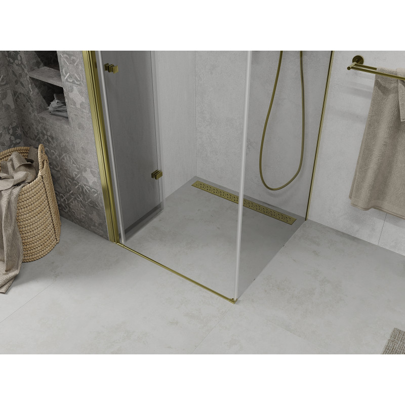 Mexen Lima Faltbare Duschkabine 70 x 70 cm, transparent, gold - 856-070-070-50-00