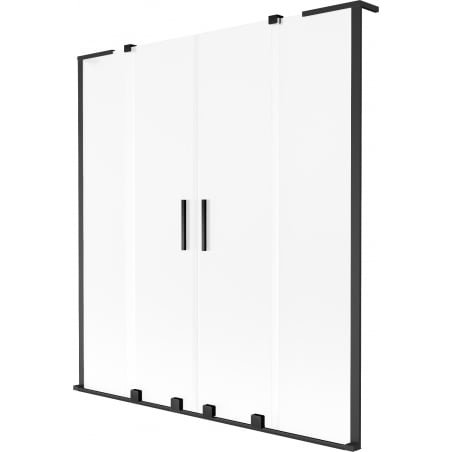 Mexen Velar L Duo Badewannenfaltwand 2-flügelig 150 x 150 cm, satiniert, schwarz - 896-150-003-32-70