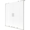 Mexen Velar L Duo Badewannenabtrennung 2-flügelig, verschiebbar 150 x 150 cm, Frost, gebürsteter Nickel - 896-150-003-32-97