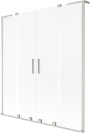 Mexen Velar L Duo Badewannenabtrennung 2-flügelig, verschiebbar 150 x 150 cm, Frost, gebürsteter Nickel - 896-150-003-32-97