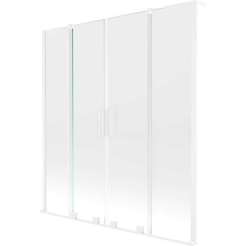 Mexen Velar L Duo Badewannenwand 2-flügelig verschiebbar 150 x 150 cm, transparent, weiß - 896-150-003-02-20