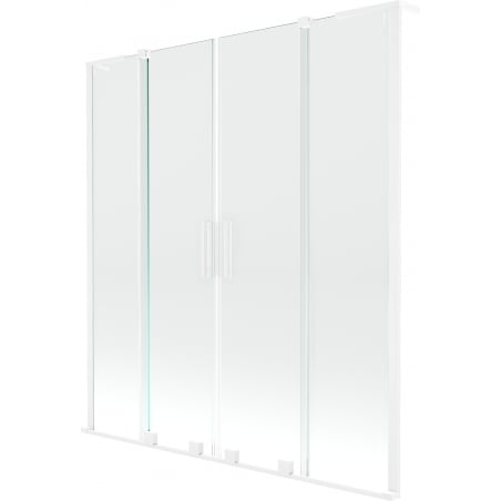 Mexen Velar L Duo Badewannenwand 2-flügelig verschiebbar 150 x 150 cm, transparent, weiß - 896-150-003-02-20