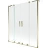 Mexen Velar L Duo Badewannenfaltwand 2-flügelig verschiebbar 150 x 150 cm, transparent, gold - 896-150-003-02-50