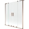 Mexen Velar L Duo Badewannenfaltwand 2-flügelig verschiebbar 150 x 150 cm, transparent, Roségold - 896-150-003-02-60