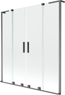 Mexen Velar L Duo Duschtrennwand 2-flügelig, verschiebbar 150 x 150 cm, transparent, gun grey gebürstet - 896-150-003-02-66