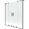 Mexen Velar L Duo Duschwand, 2-flügelig, Schiebetür 150 x 150 cm, transparent, Gunmetal - 896-150-003-02-95
