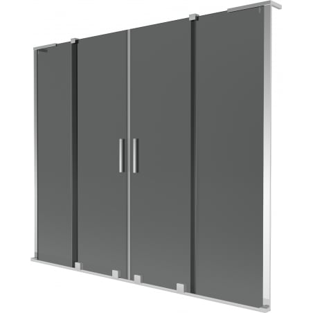 Mexen Velar L Duo Badewannenfaltwand 2-flügelig verschiebbar 180 x 150 cm, Graphit, Chrom - 896-180-003-42-01