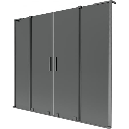 Mexen Velar L Duo Duschabtrennung, 2-teilig, verschiebbar, 180 x 150 cm, Graphit, gebürstetes Gun Grey - 896-180-003-42-66