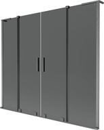 Mexen Velar L Duo Duschabtrennung, 2-teilig, verschiebbar, 180 x 150 cm, Graphit, gebürstetes Gun Grey - 896-180-003-42-66