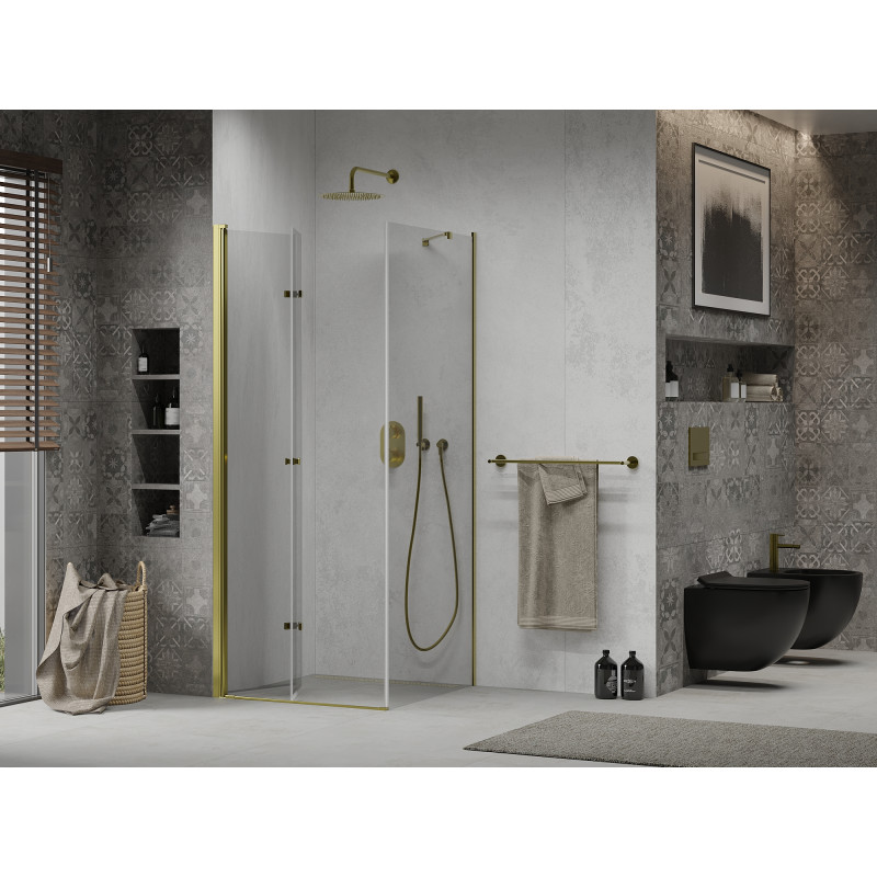 Mexen Lima Faltbare Duschkabine 70 x 70 cm, transparent, gold - 856-070-070-50-00