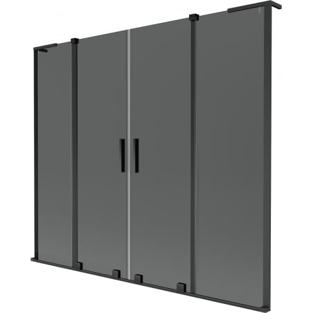 Mexen Velar L Duo Badewannenwand 2-flügelig verschiebbar 180 x 150 cm, Graphit, Schwarz - 896-180-003-42-70