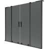 Mexen Velar L Duo Badewannenabtrennung 2-flügelig verschiebbar 200 x 150 cm, Graphit, Schwarz - 896-200-003-42-70