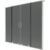 Mexen Velar L Duo Duschwand 2-flügelig, verschiebbar, 180 x 150 cm, grafit, gebürstetes Nickel - 896-180-003-42-97