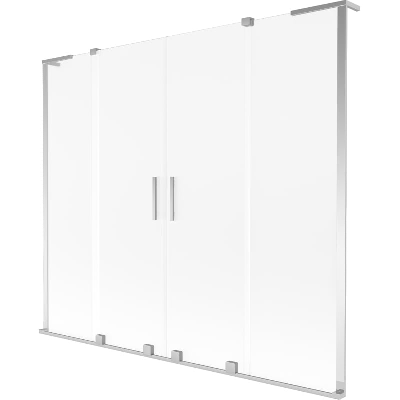 Mexen Velar L Duo Badewannenwand 2-flügelig verschiebbar 180 x 150 cm, mattiert, Chrom - 896-180-003-32-01